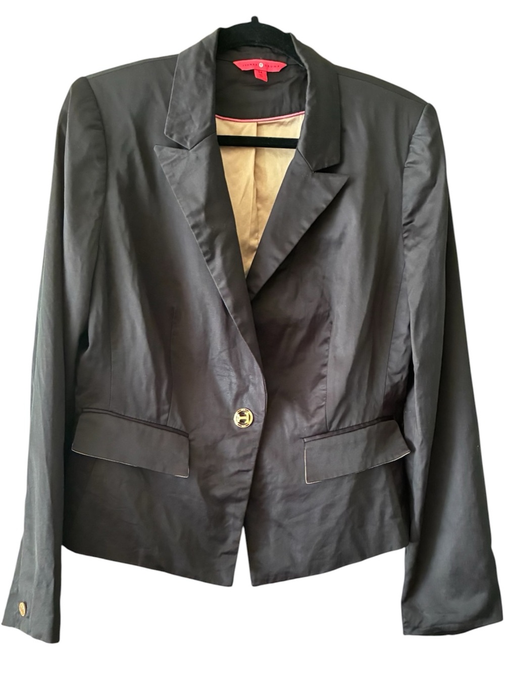 Ivanka‎ Trump Black Single-Button Gold Tailored Blazer